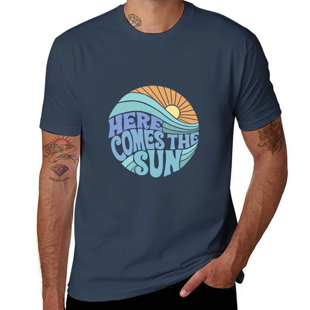 Here for Designer Shirt Comes Cotton Man the Shirts T Man T Funny Sun Groovy Blue T-Shirt
