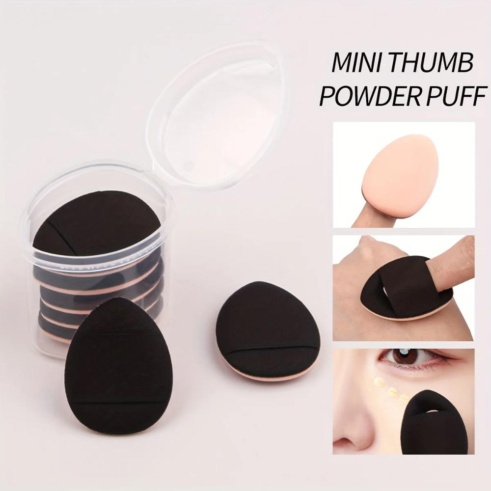 7Pcs Mini Finger Puff Multi Color Makeup Sponge Flawless Finish for Foundation Concealer Blush Easy Clean Compact Makeup Tools