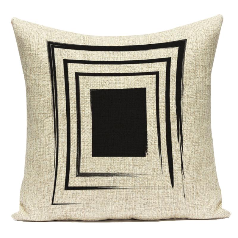 Geometric Pattern Decorative Black White Stripe Pillowcase Deer Cushion Cover Throw Pillow Sofa Car Decoration Pillowcover
