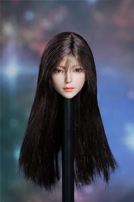 Sculpt Cap la Scară 1/6, Sculpt Cap Fată Frumoasă cu Păr Lung, Se Potrivește Figurinelor de Acțiune Feminine de 12 Inch