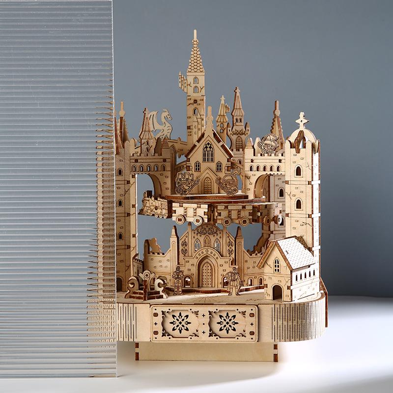 3D Wooden Magic Castle Jigsaw Puzzle: DIY Educational Toy for Children