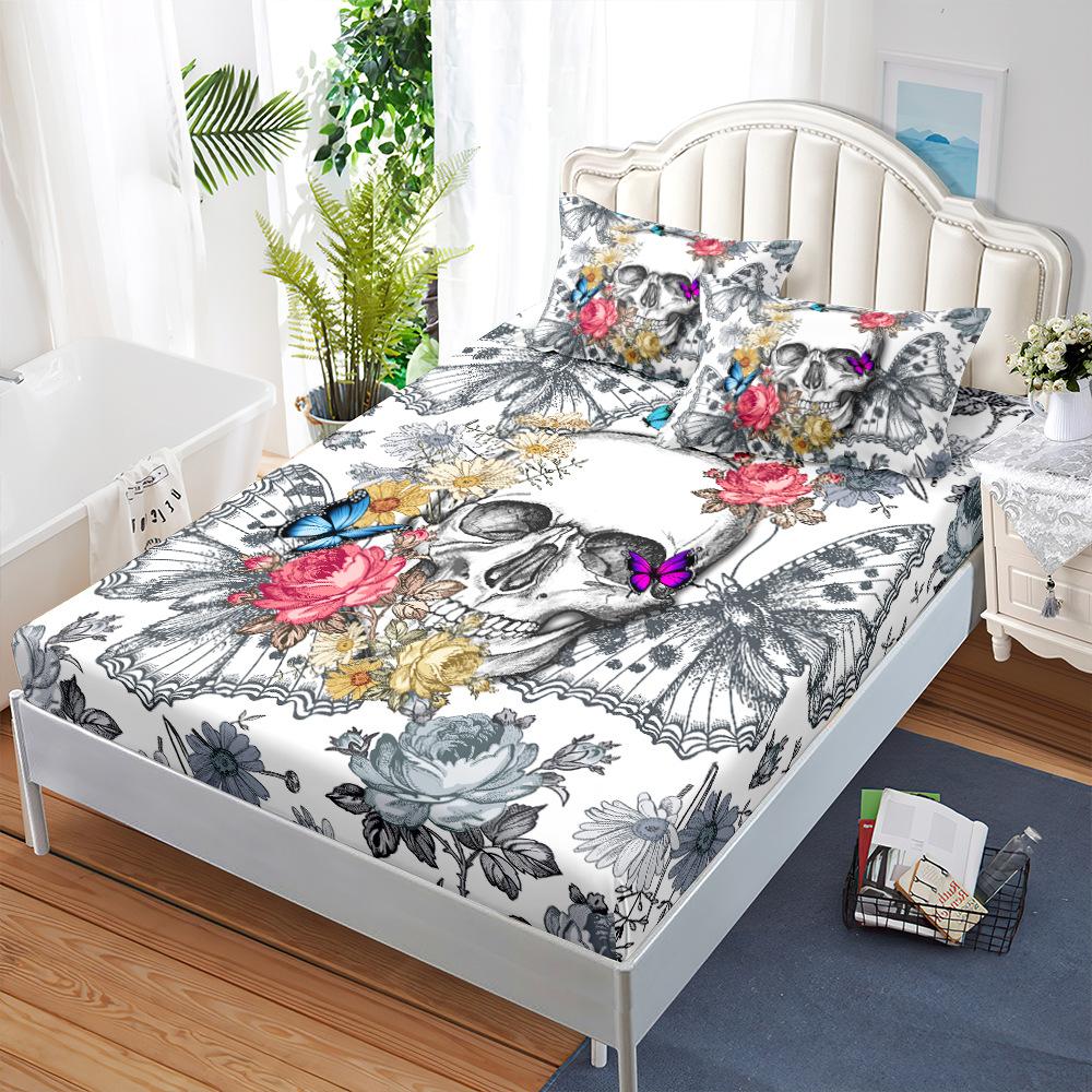 

Three-Piece Mattress, Mattress Cover, Skull Mattress Protective Cover, Double Bed Cover. Sheet 100*190*40cm*1 Pillowcase 51*75cm*1