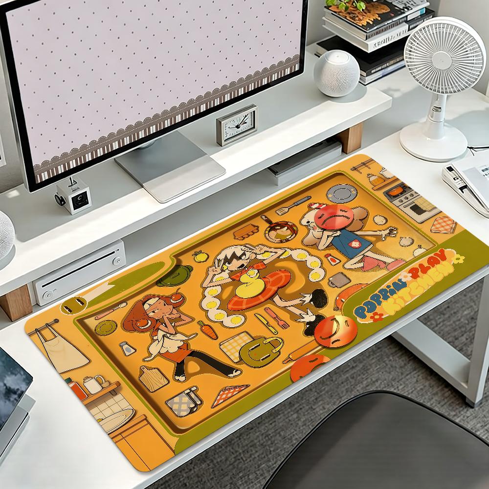 Cartoon Ppoppinplay Kitchen Mouse Pad Large Nonslip Lockedge Desktop Computer Desk Mat Keyboard Mousepad Office Gamer Student