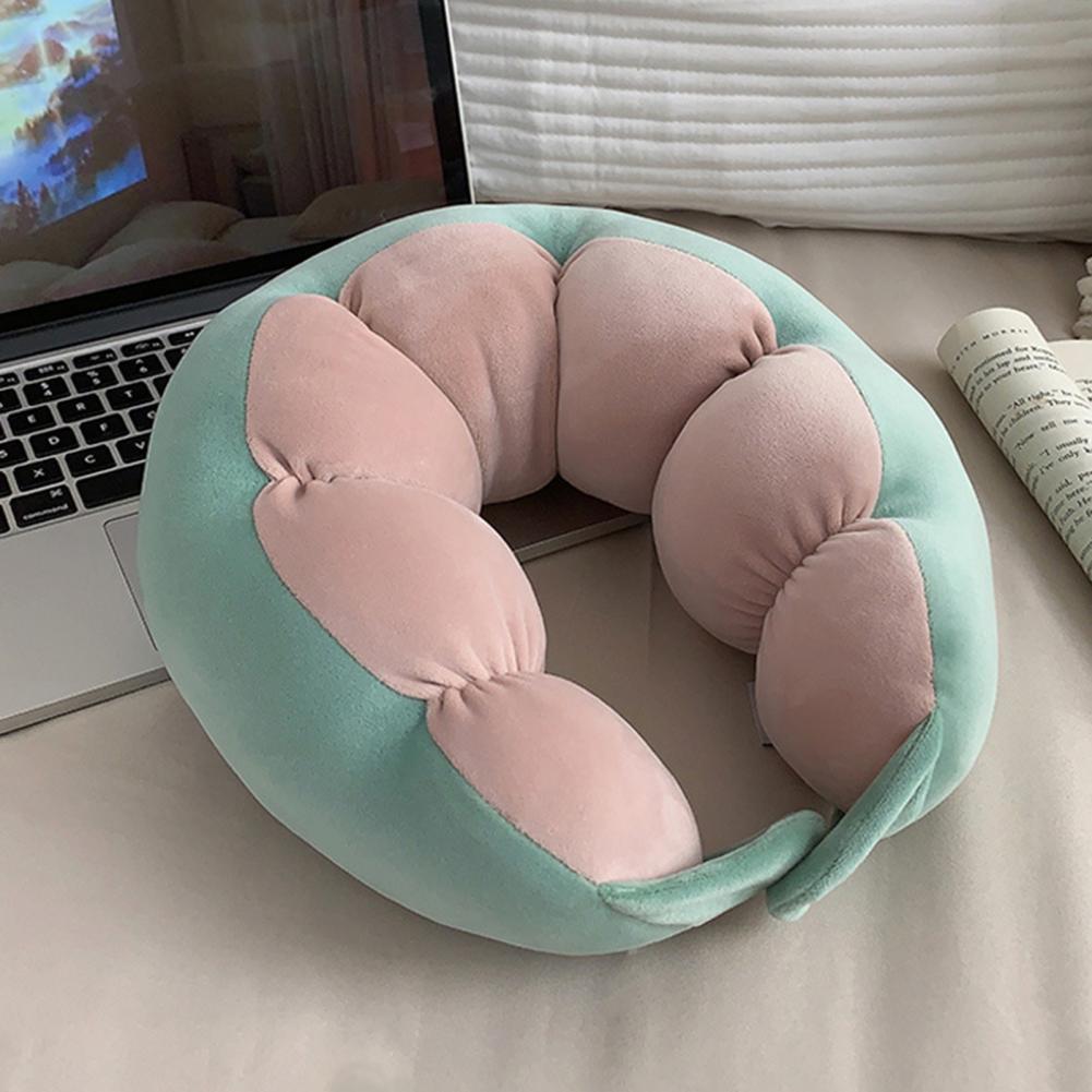 Portable Travel Pillow Extra-Soft Breathable Adjustable Neck Support Cushion Pillow Washable Non-Fading For Car Travel Office