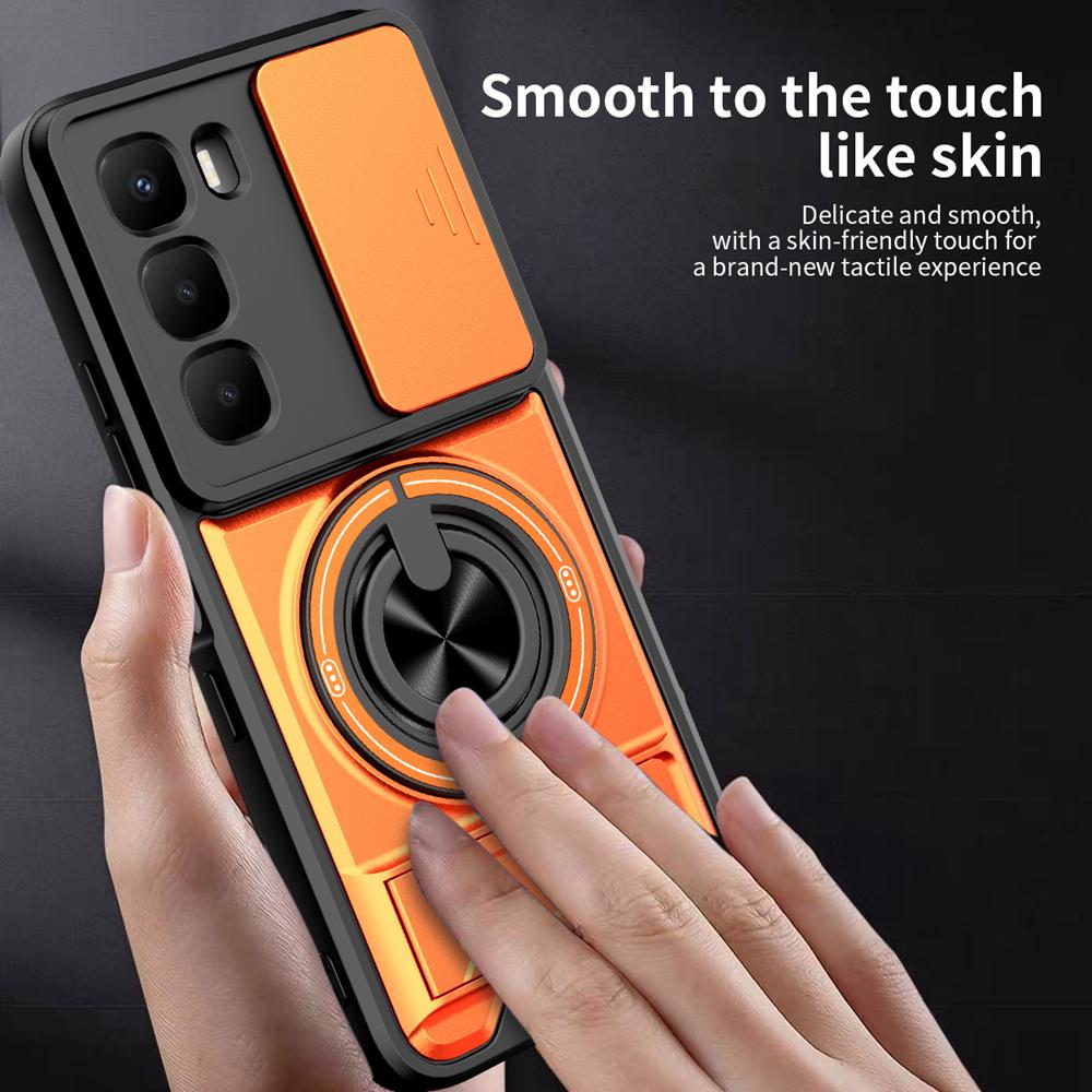 KEYSION Magnetic Phone Case for Infinix Hot 60i 4G 60 5G Hot 60 Pro Slide Camera Protection Upright Kickstand Shockproof Cover