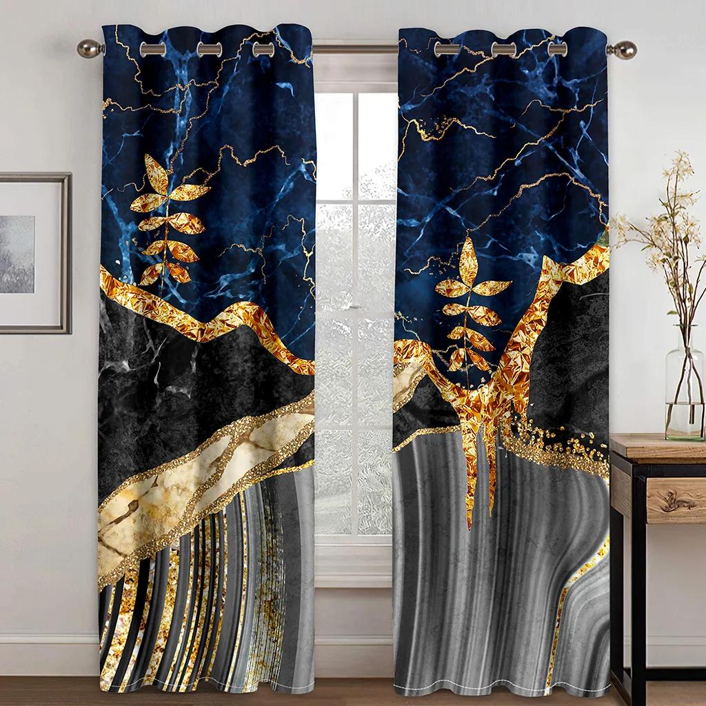 

2 Panels Selling Ebony Golden Textured Luxury Draperies European Pattern Home Living Room Space Design Bedroom Window Decorative Draperies W60xH100(CM)x2pcs&Hook