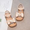 Girls Summer Beach Shoes Classic Sliders Toddler Causal Sandals Open Toe Hook-loop Fashion Children Bow-knot Flats Sandals