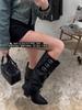 Hardware buckle removable boot cover two pairs of boots women's boots