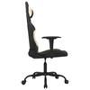 Gaming Chair with Massage Function Black and Cream Fabric