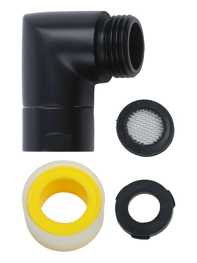 Enkel installasjon Svart dusjarmatur G1/2 Dusjtilkobling Dusjalbue