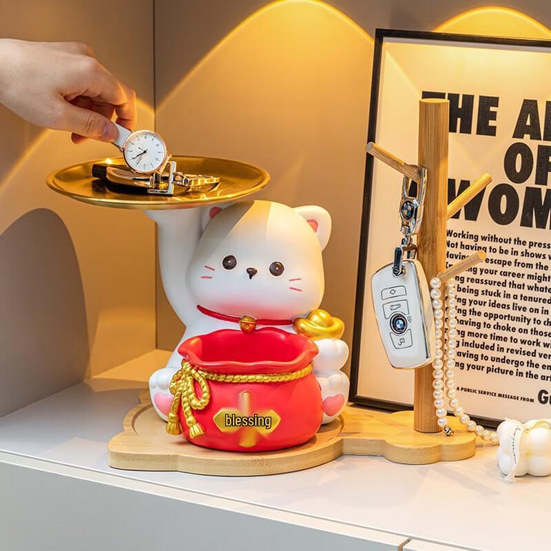 Счастливый Кот, Органайзер-Украшение с Веткой Лапки Кошки