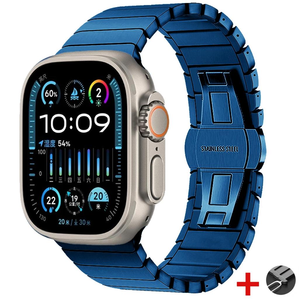 Metal Link Bracelet for Apple Watch Band 45mm 49mm 44mm 41mm 42mm 46mm Stainless Steel Belt iWatch Ultra 11 10 9 8 7 6 SE Strap
