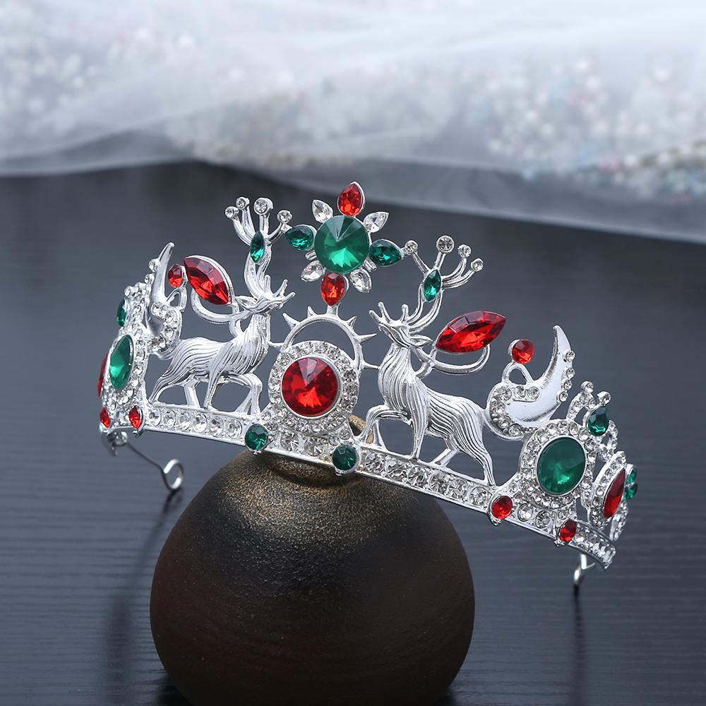 1pc Fashion Christmas Tiara with Snowflakes Gemstones Hair Crown Intricate Festive Design Perfect for Holiday Parties Cosplay