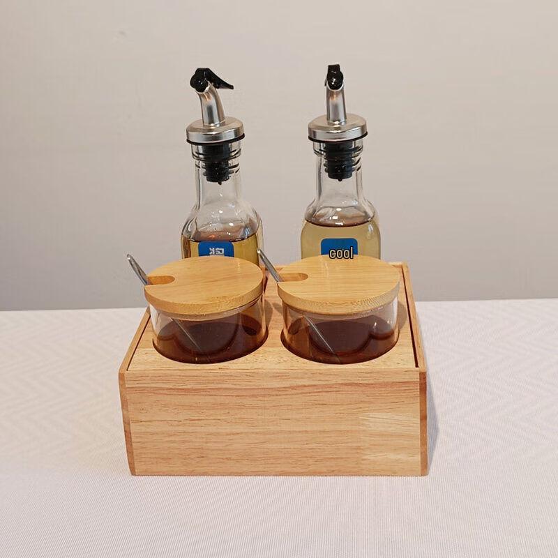 Bamboo & Wood Tabletop Seasoning Organizer