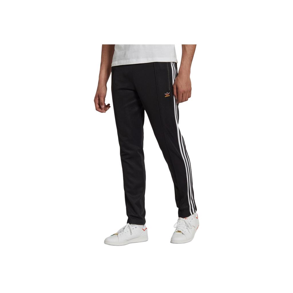Adidas Originals Trefoil Solid Print Logo Joggers With Elastic Waist Men Bottoms Black HK7402