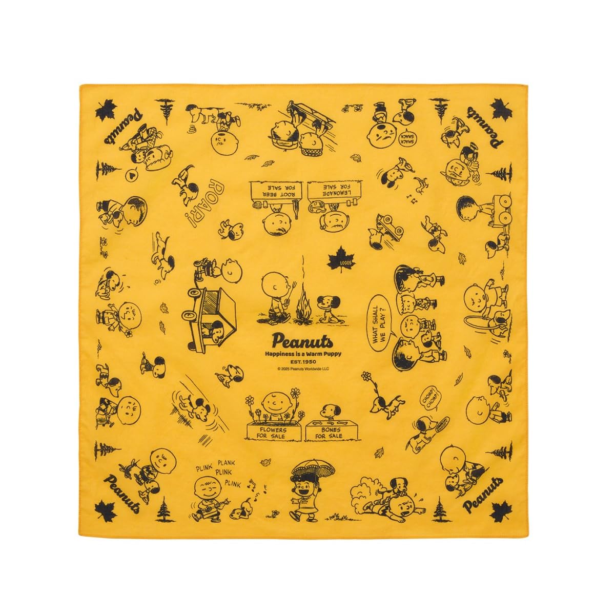 

SNOOPY 75years Bandana 37500329 [Logos] (PEANUTS (Yellow)
