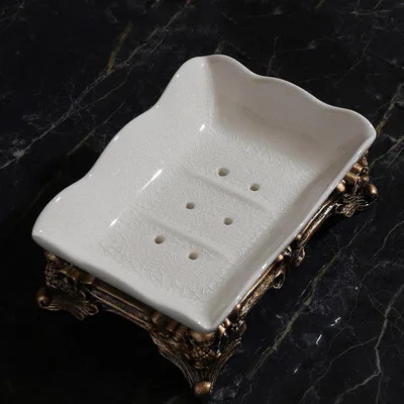 European Soap Dish Ice Crack Ceramic Soap Box Bathroom Accessories Soap Tray Special Offer