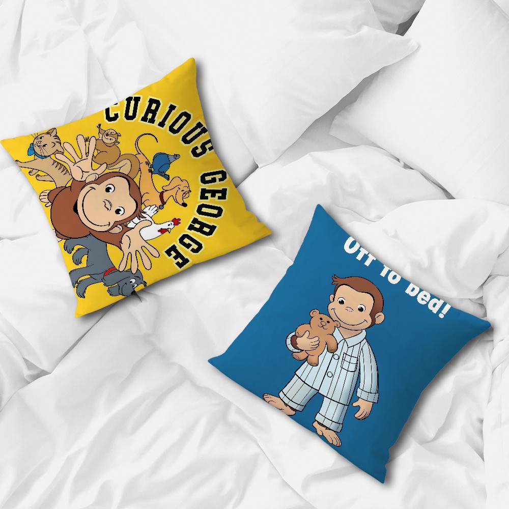 Kawaii söt tecknad C-Nyfiken G-Georges apa Bekvämt mjukt örngott för Soffa Vardagsrum Heminredning Skyddande Överdrag