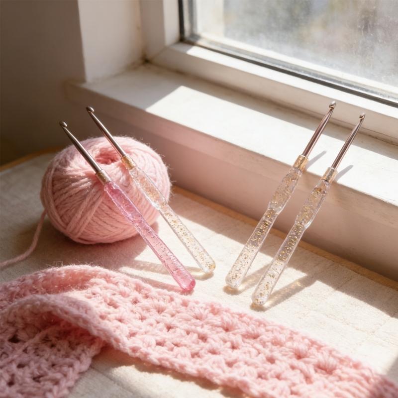 Multiple Size Crochet Hook Set with Gauges Storage Bag Ergonomic Handle Efficient Knitting Projects Solution