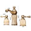Antique Bronze Bathroom Faucets Brass Basin Faucet 3 Hole Widespread Basin Mixer Double Handle Hot And Cold Water Tap