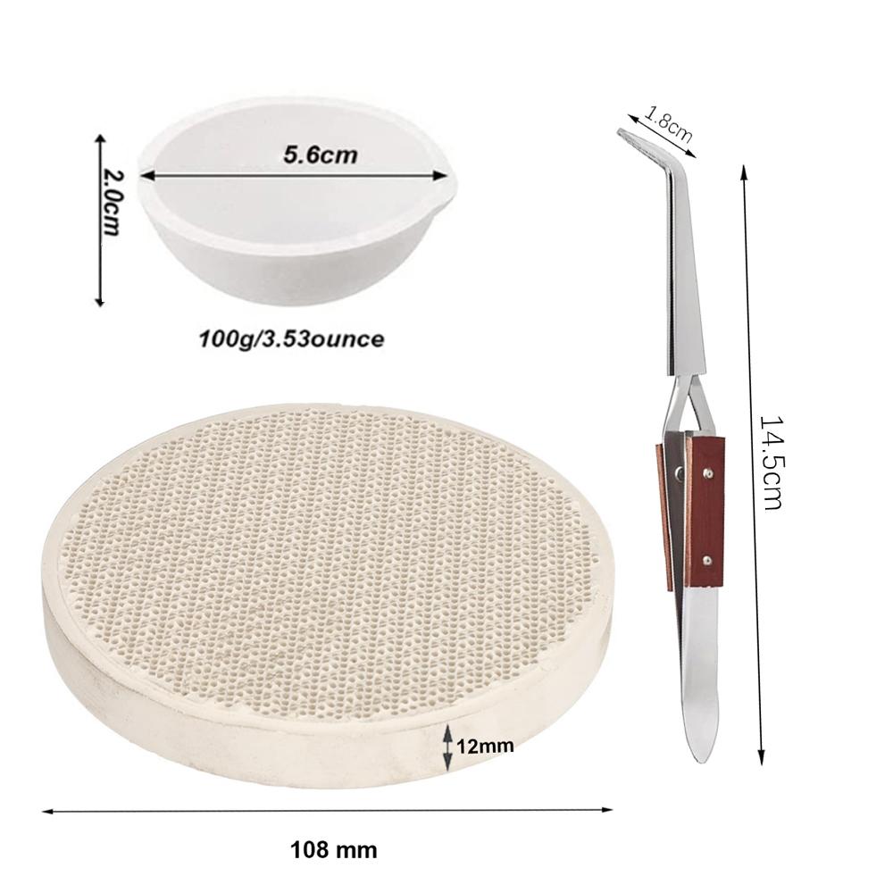 

Honeycomb Ceramic Welding Block Board with Reverse Locking Tweezers - Jewelry Making Soldering Kit for DIY Craft Repair Tools