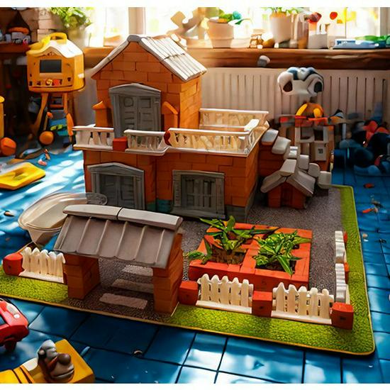 Little Architect Bricklayer Set: Handmade Bricks for Building House Models - Kids' Toy