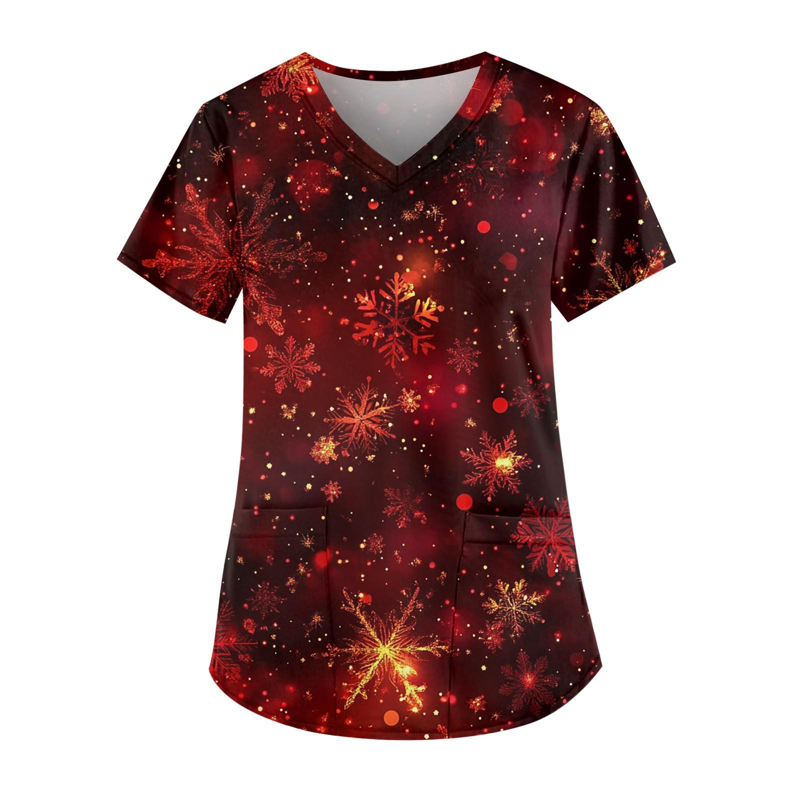 Женские модные повседневные топы с v-образным вырезом и защитная спецодежда с принтом — фото 5