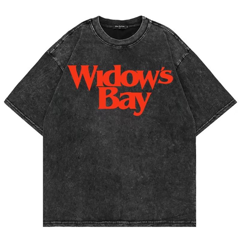 100% Cotton Vintage Washed Movie Widow's Bay T Shirt Fashion Men Funny Letter You Had Your Qualms Loose Wash Tees Shirts