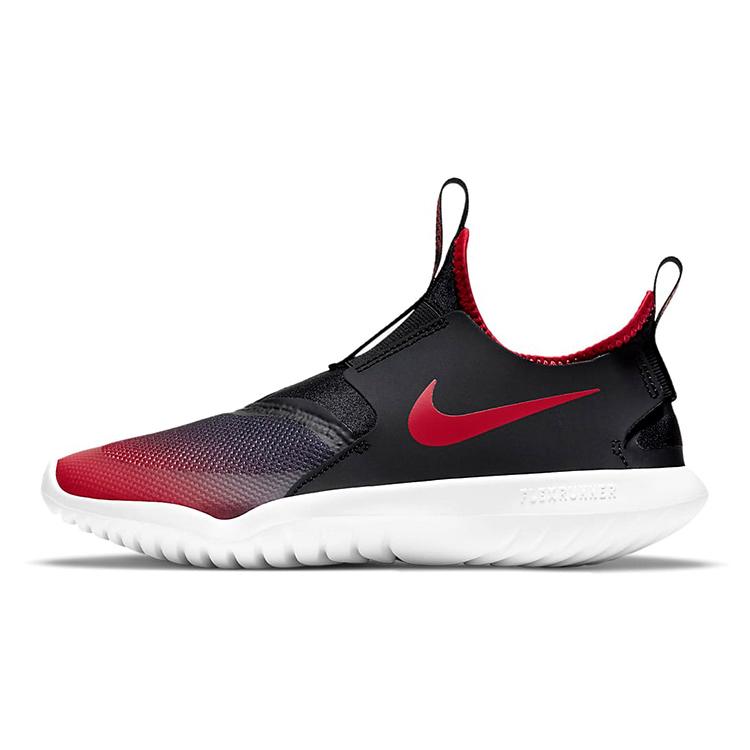 Nike Flex Runner Cushioning Slip Resistant Abrasion Resistant Low top Running Shoes GS Black Red AT4662-607 37.5