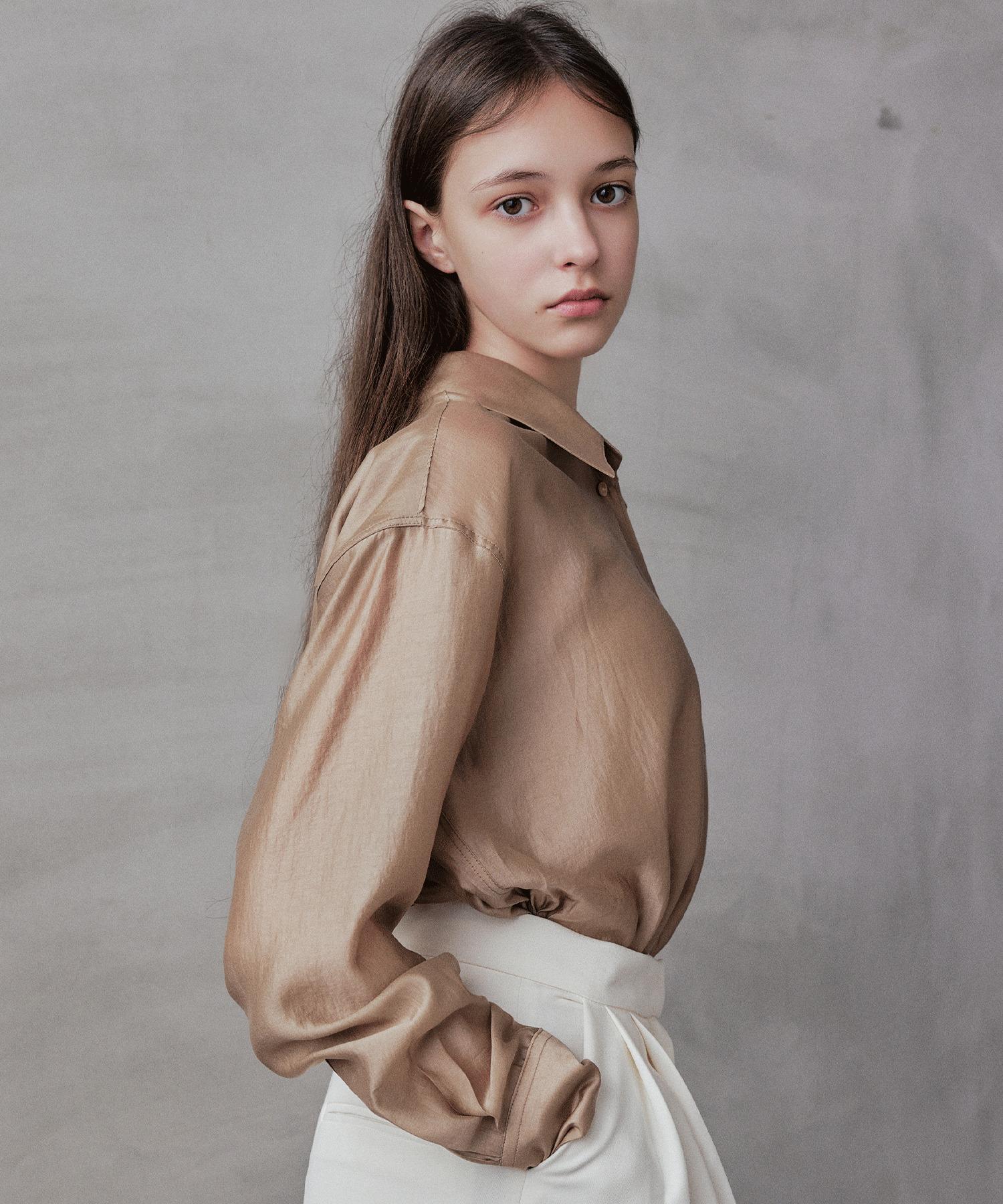 Rank 5 [Sandy] Satin Shirt_Beige Beige/F