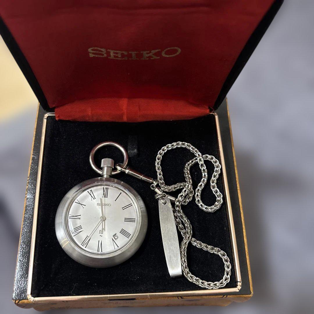 

[USED] Rare Seiko Stainless Steel Pocket Watch Vintage