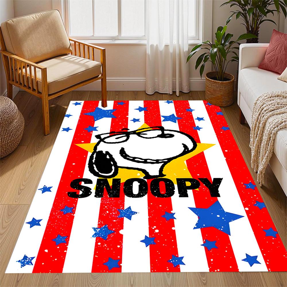 Snoopy And Woodstock Friendship Themed Anti-Slip Rugs - Polyester Home Decor, Suitable for Bedrooms, Living Rooms, Doorways, Studios, and Decorations