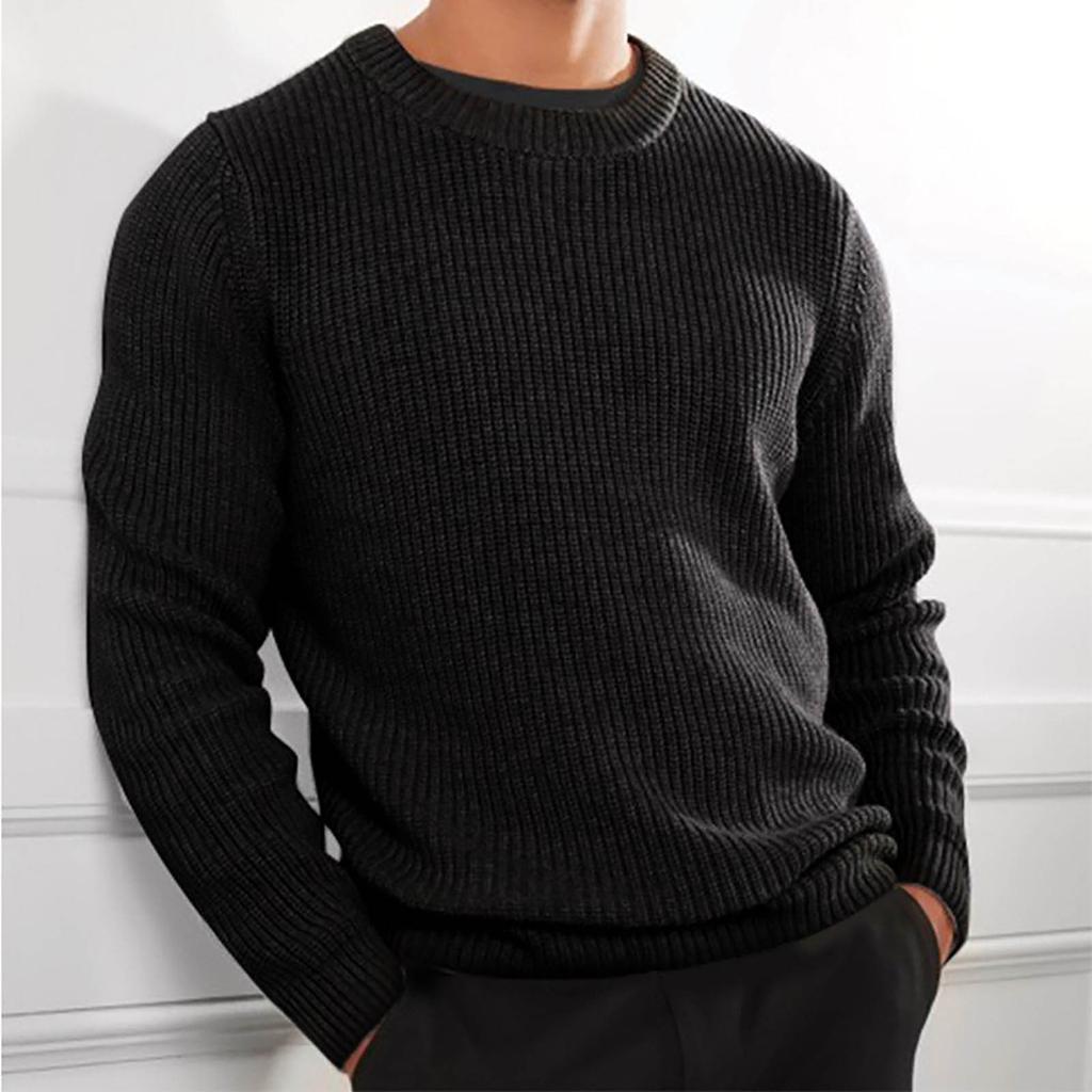 Men's Casual O-neck Loose Cotton Sweater Pullover
