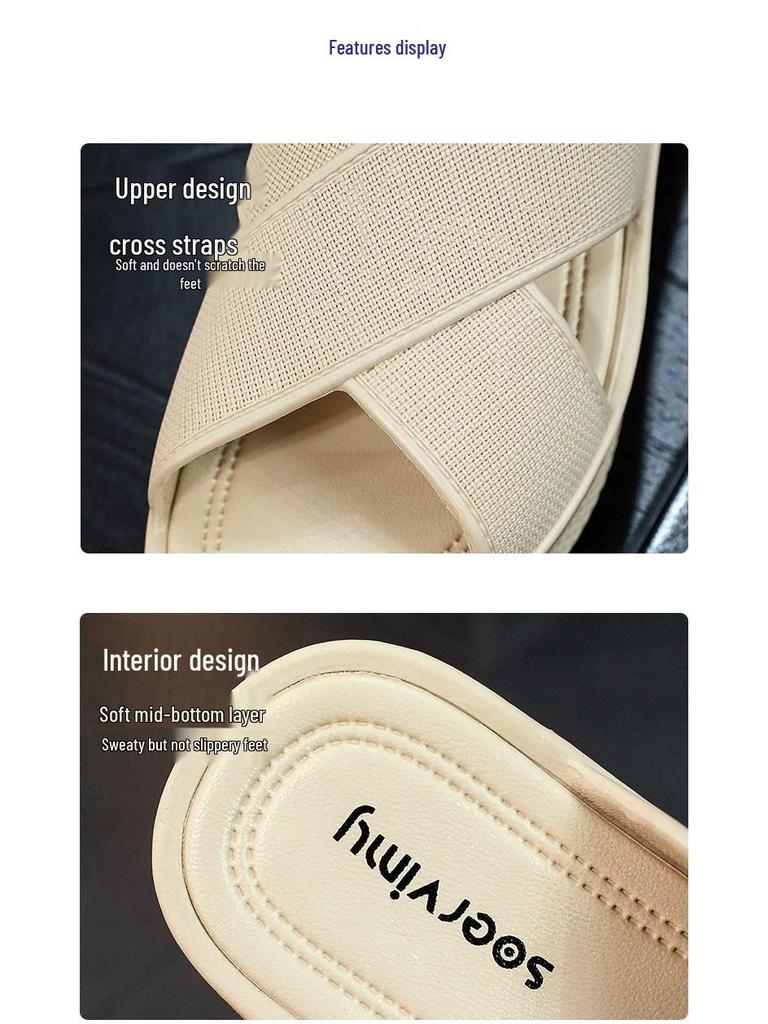 Women's Outdoor Non-Slip Wedge Heel Summer Sandals with Thick Sole