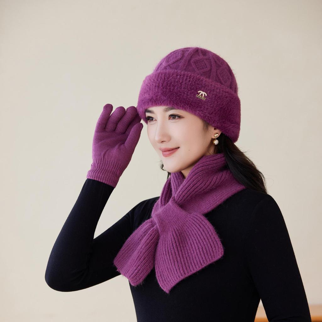 Elderly Hats Winter Mother Hats  Woolen Hats  Old Lady  Grandma  Old Man Cold Hat  Rabbit Hair  Warm Knitted Hats