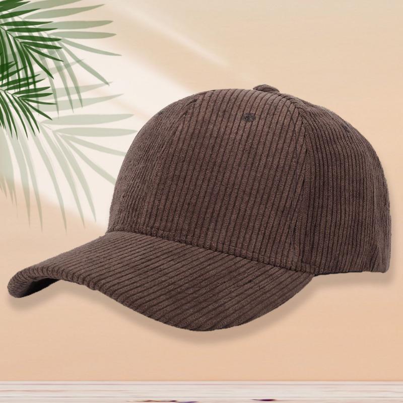 Hat men's autumn and winter corduroy baseball cap women's retro solid color cap casual couple hat