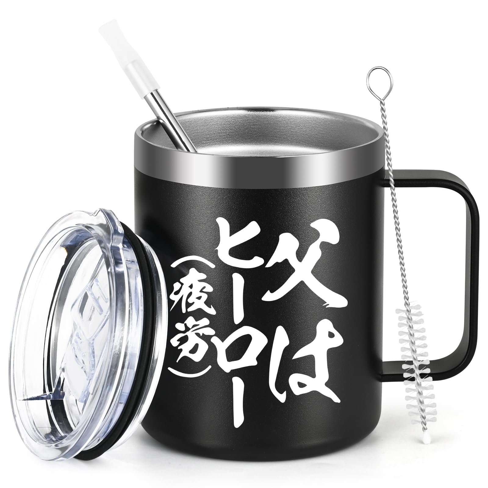 

Livole Day Coffee Day Birthday Respect for the Aged Day Vacuum Insulated Keeps Cold or Perfect for and Stainless Steel with is a Black Father s Gift, чёрный