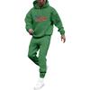 Men's Solid Color Flag Print Hooded Universal Versatile Hooded Sweatshirt Sweatpants Casual Sports Suit