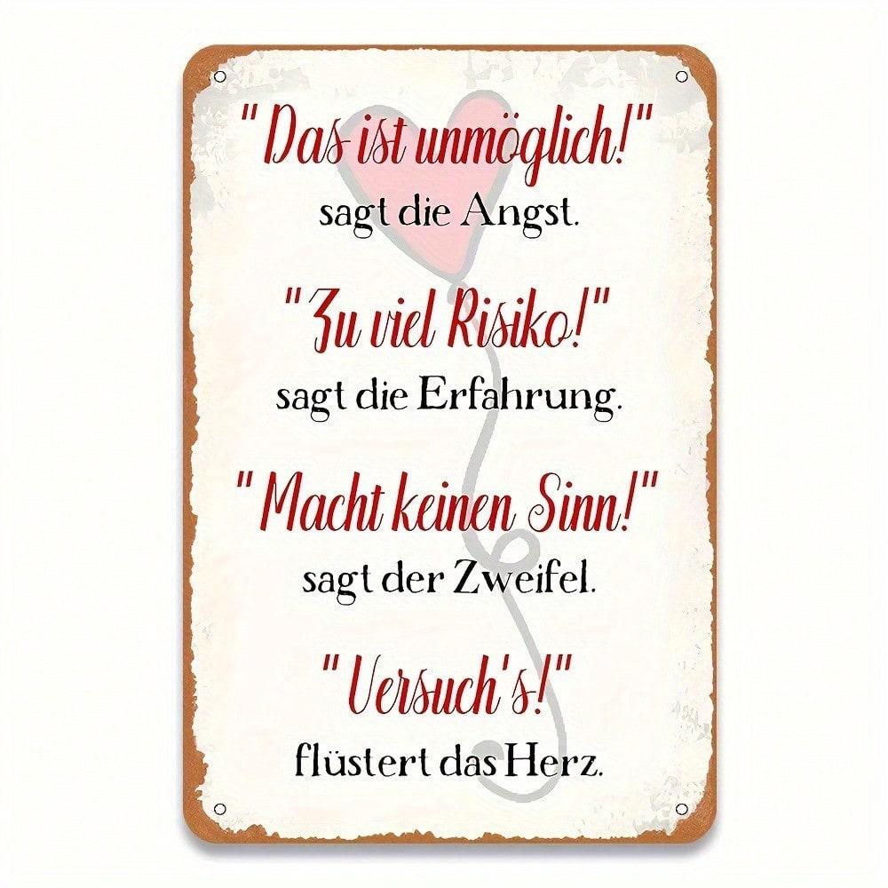 Винтажная немецкая настенная табличка Ретро Металлическое искусство Декор 8x12 дюймов Железная пластина 20x30