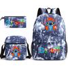 Interstellar Baby Stitch Three-Piece School Bag Cartoon Peripheral Printed Polyester Backpack Student School Bag Leisure Bag