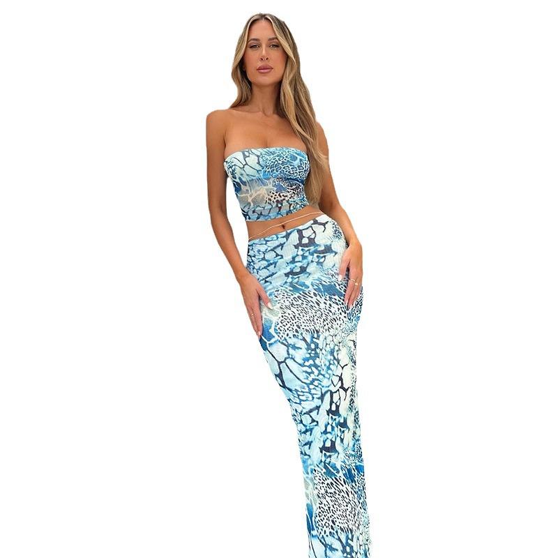 Women's Fashion Tube Top & Hip Skirt Set - Spring/Summer 2025 Collection