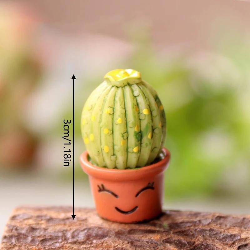 Simulierter Kaktus, kleine Topfpflanze, Mikro-Landschaft, für den Schreibtisch, dekoratives Kunstharz, Basteln, Gartendekoration, Cartoon-Kaktus, Mini-Bonsai