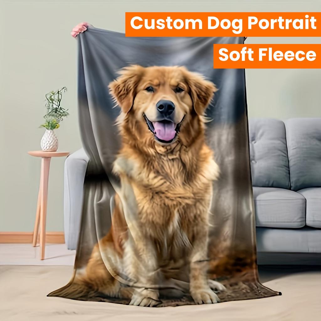 Custom Photo Cover: Custom Dog Portrait On Soft Fleece - Perfect for All Seasons