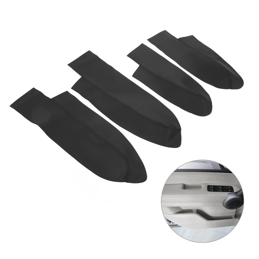 4Pcs/Set Car Front Rr Door Panel Armrest Cover Microfiber Lther Replacement for CRV 20072011