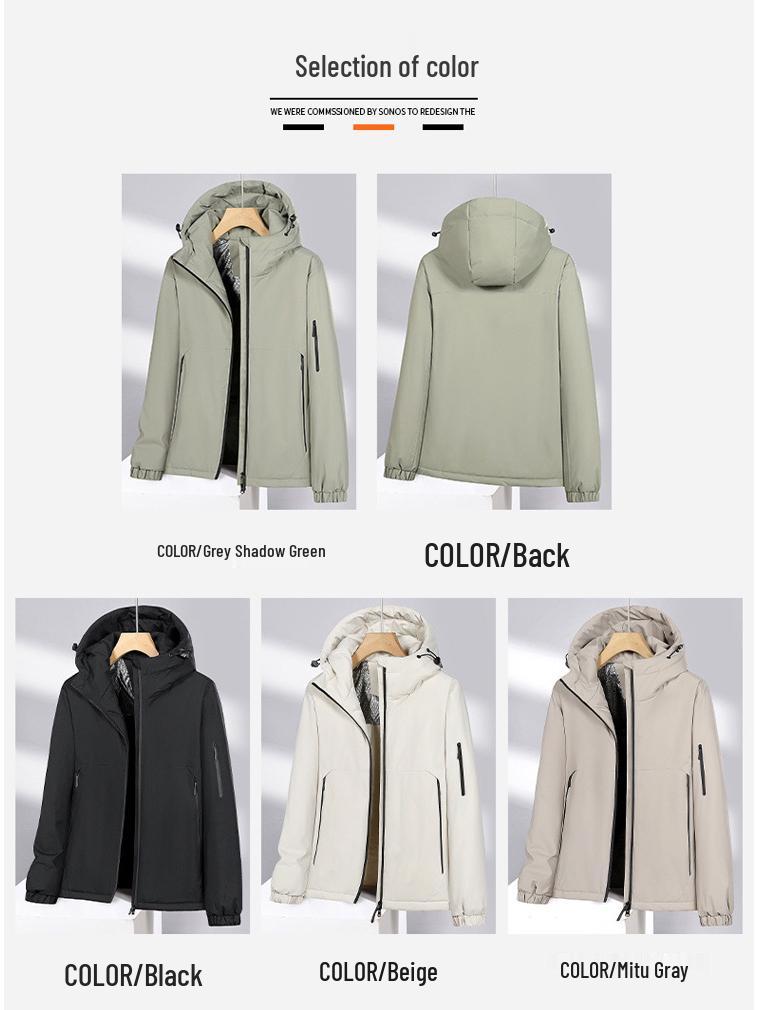 Men's Trendy Loose-Fit Graphene Hooded Winter Puffer Jacket