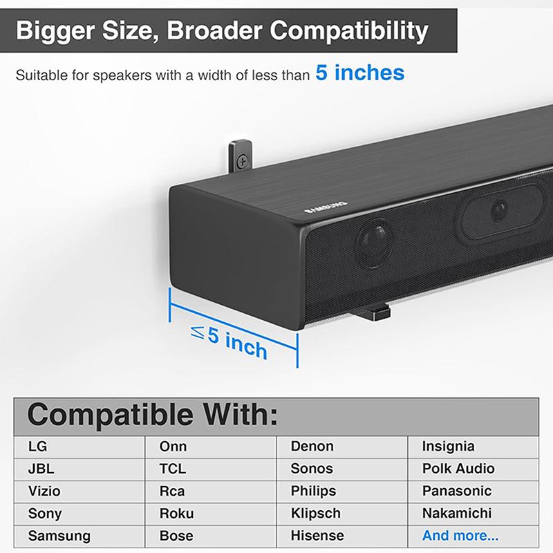 Sound Bar Mounts Wall Brackets - Easy To Install Anti-Drop Wall Shelf Holder Universal Soundbar Speaker Mounting Bracket