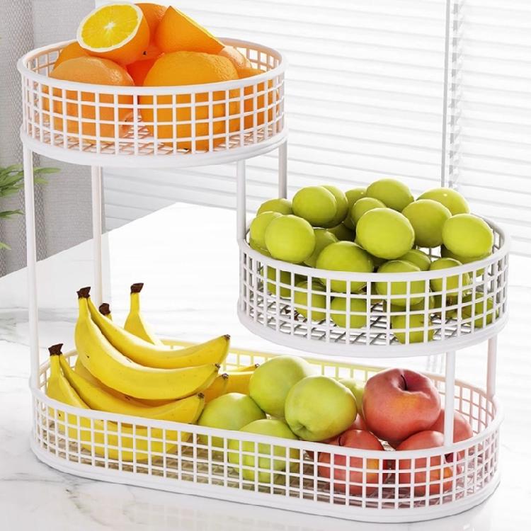 Contemporary Tiered Metal Serving Dish for Fruits Bolts Kitchen Counter Organization
