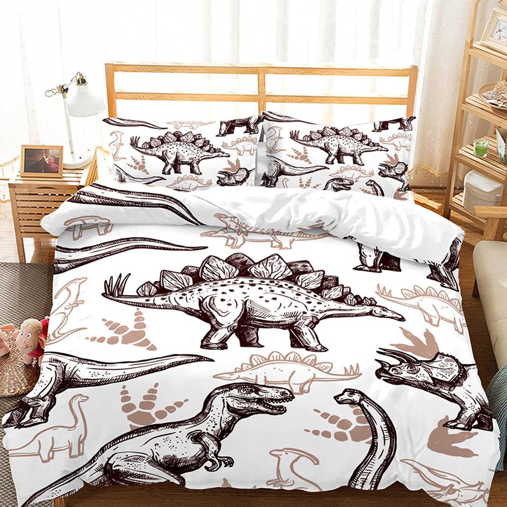 Dinosaur Duvet Cover Set Cartoon Cute Duvet Cover Boy Bedding Set Dino Comforter Cover Set Soft Dinosaur Animal Teen Bedroom Set