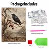 Elegant Framed Pearl Art DIY Set with Raven on Branch 5D Sparkling Bead Canvas Painting Ready to Display Romantic Home Decor Gift