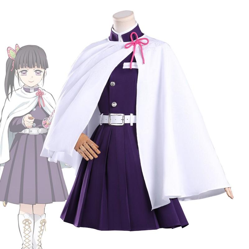 Demon Slayer Tsuyuri Kanao Cosplay Costume Wig Set Anime Game Role Play Outfit